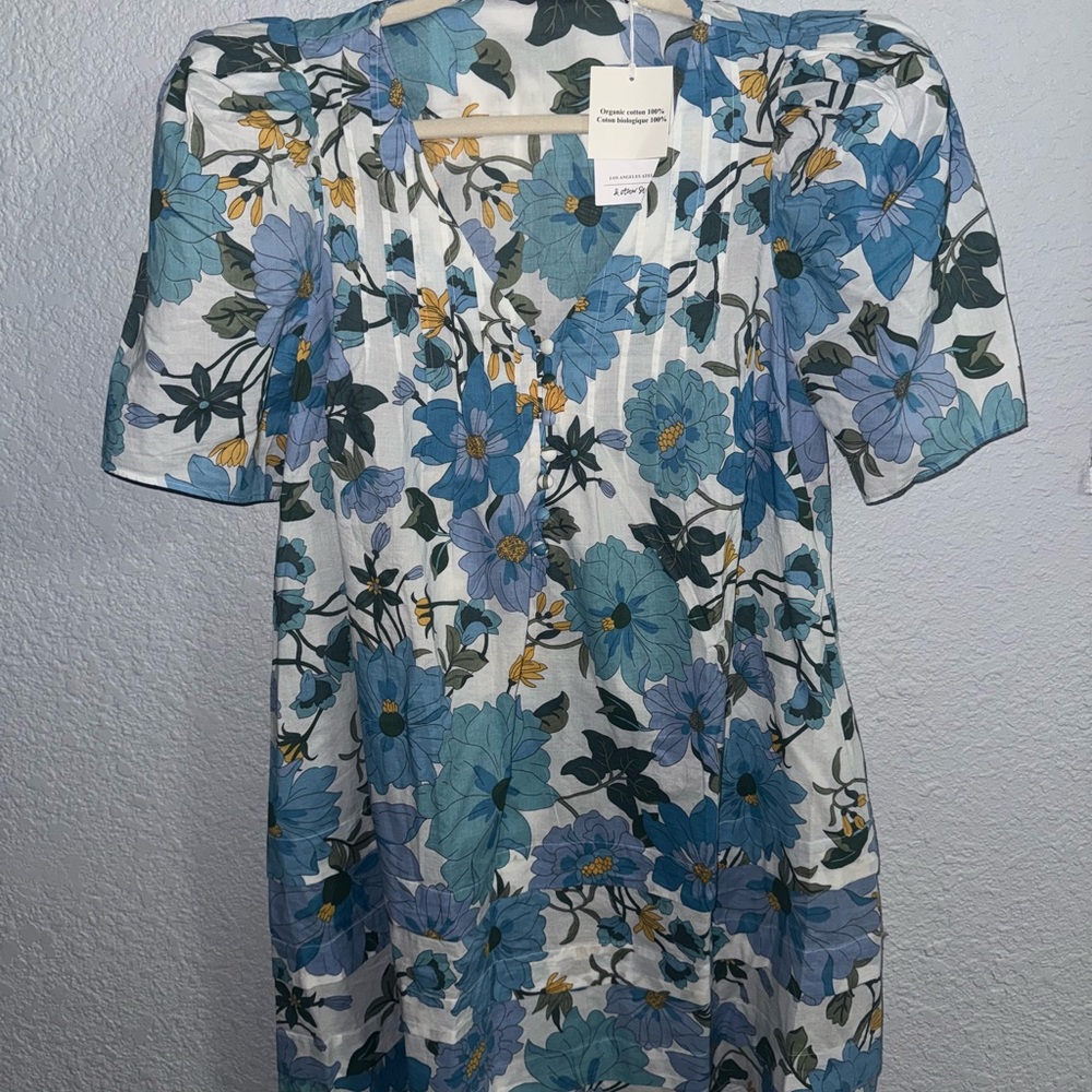 Floral Blue and White Dress